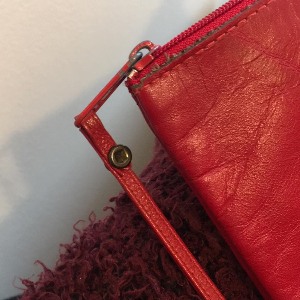 Italian Red Leather Clutch - Picture 3 of 3